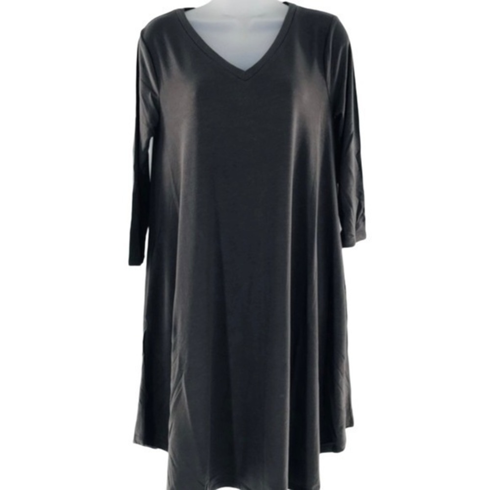 ROUND HEM A-LINE DRESS WITH SIDE POCKETS